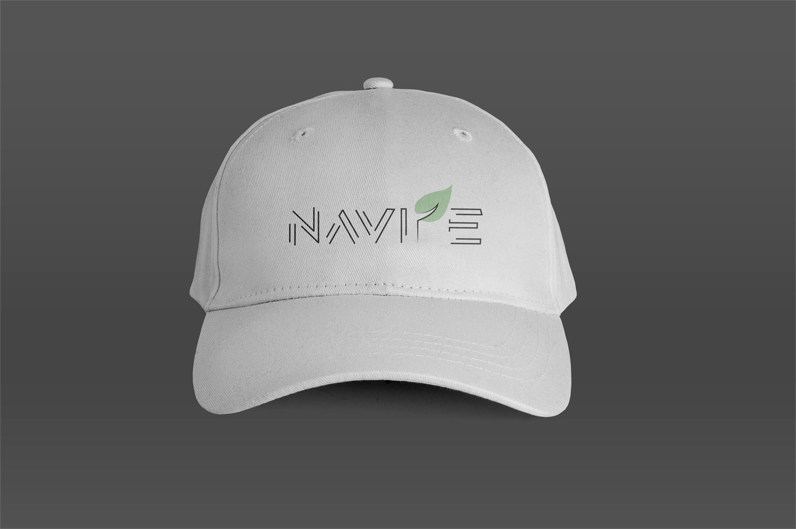 Navire logo printed on a white baseball cap